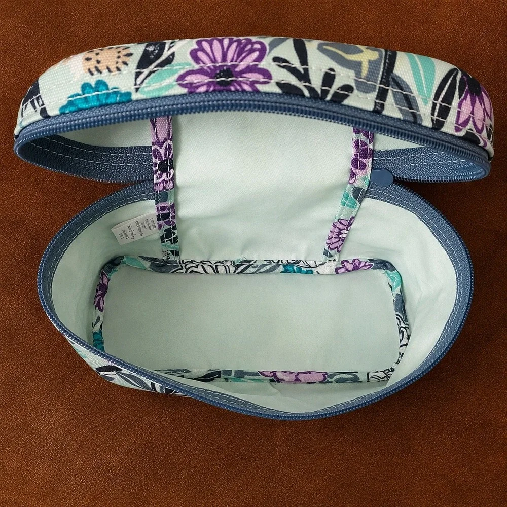 Vera Bradley Penelope's Garden Zippered Cosmetic Bag Floral Hedgehog Travel Case